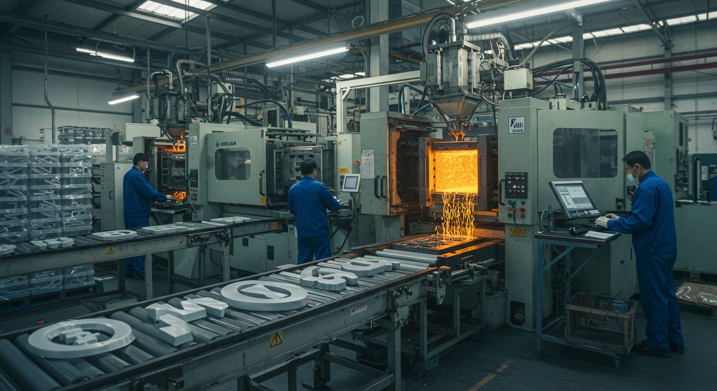 Пластиковые логотипы разных форм и цветов