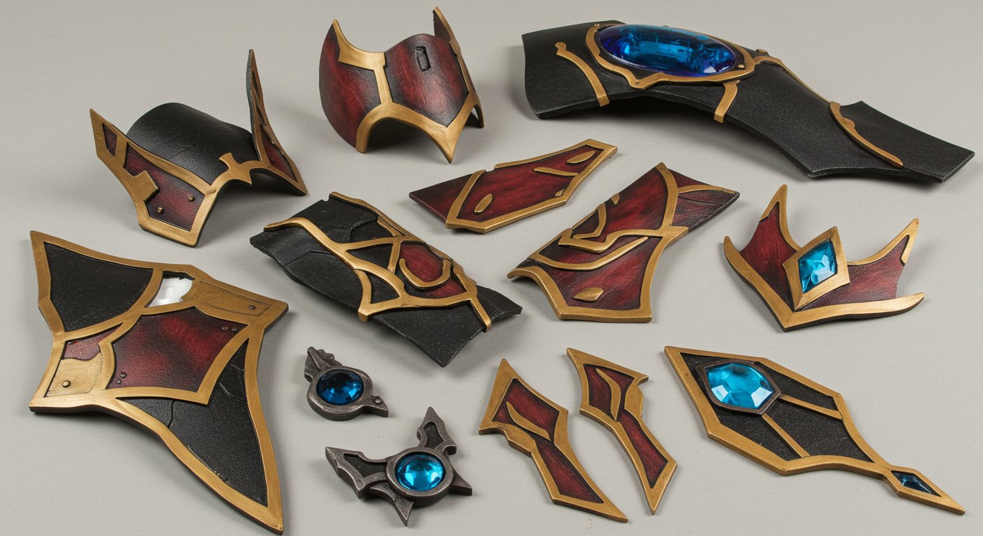 Пример 3D-печати деталей для костюмов Детали костюмов, напечатанные на 3D-принтере